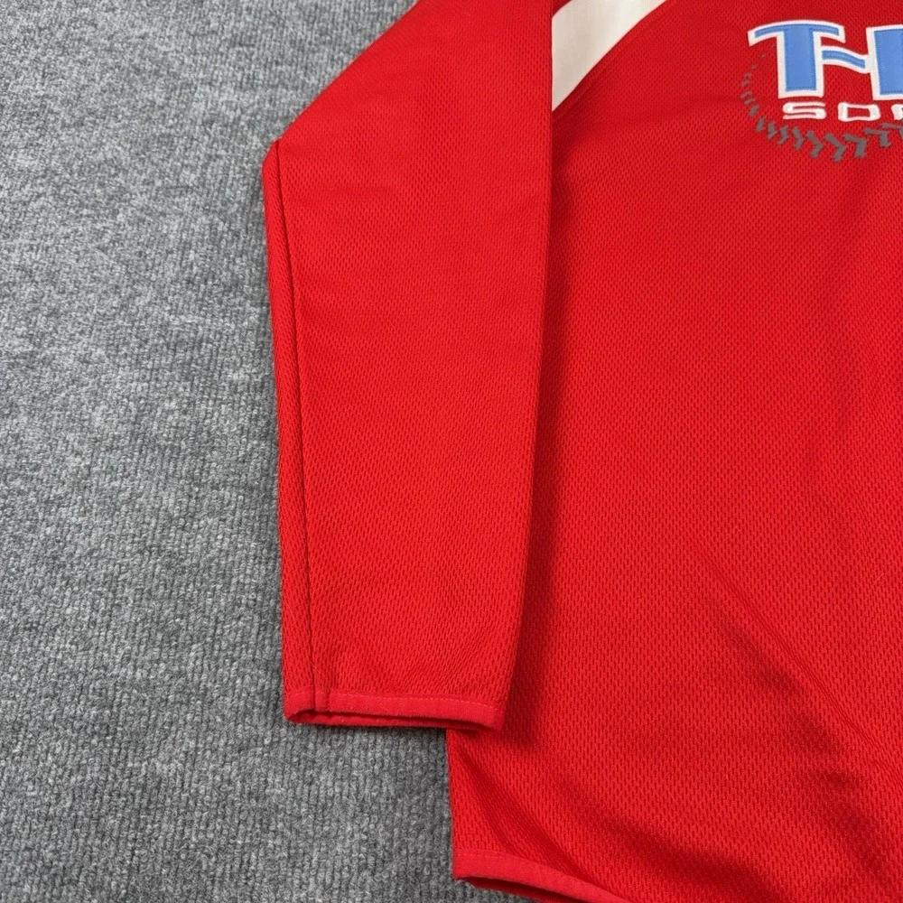 X-Grain Shirt Mens Medium Red T-Bird Softball Baseball Jersey Long Sleeve 6